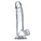 Glazed 22 cm. Clear Dildo with Balls