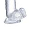 Glazed 18 cm. Clear Dildo with Balls