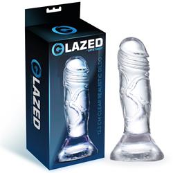 Glazed 12.3 cm. Clear Realistic Dildo