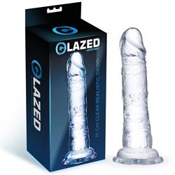 Glazed 19 cm. Clear Realistic Dildo