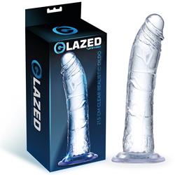 Glazed 21.5 cm. Clear Realistic Dildo