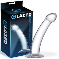 Glazed 14 cm. Curved Clear Dildo